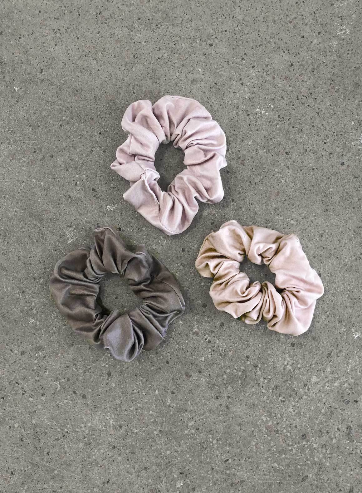 Aimn 3-Pack Scrunchie Cappuccino/Espresso/Cream  ONE SIZE