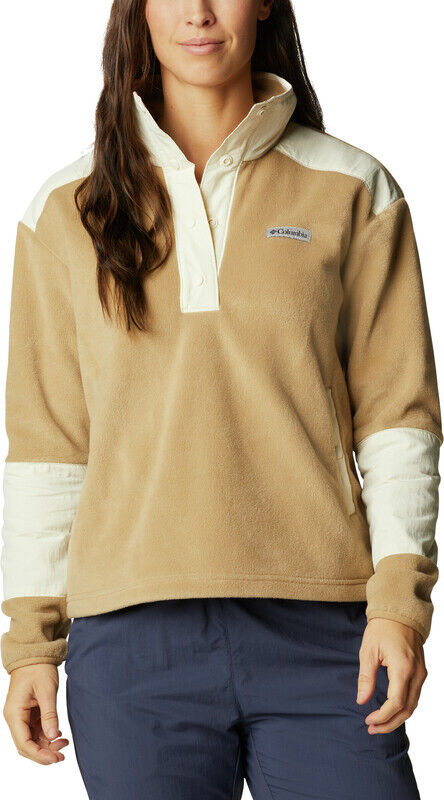 Columbia Benton Springs Crop Pullover Dame Hvit/Beige M 2021 Fleecegenser