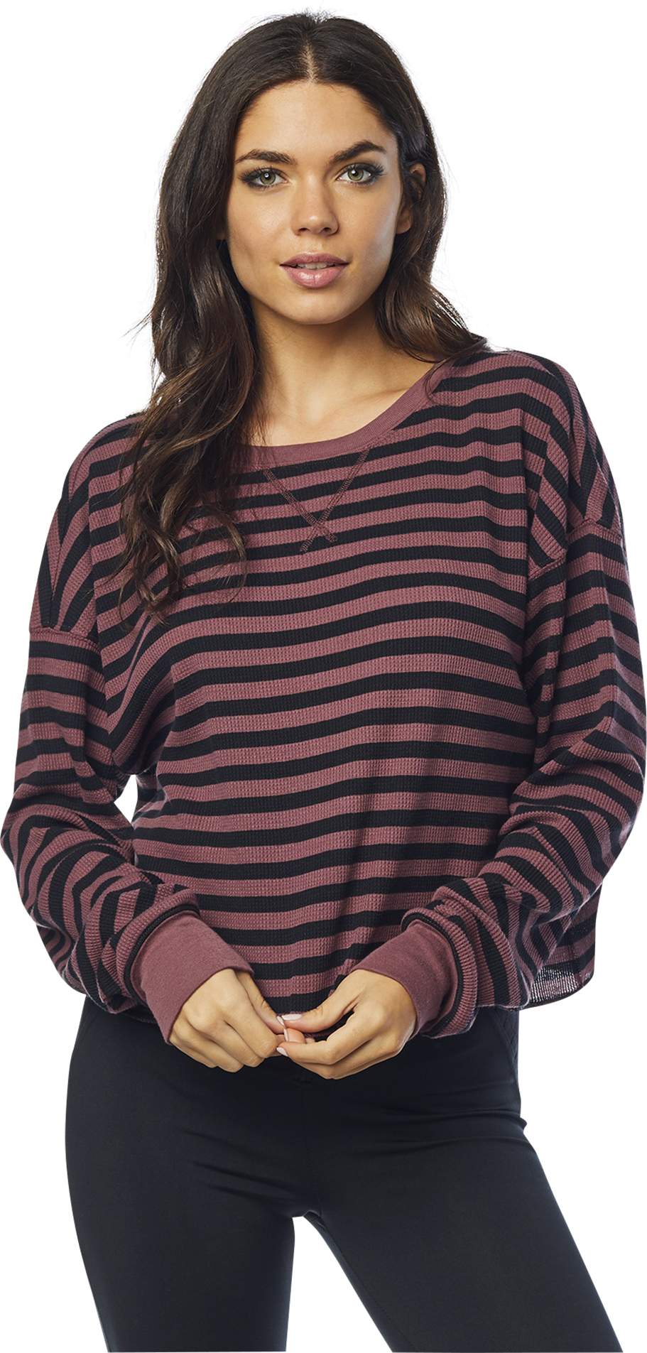 FOX Topp FOX Striped Out LS Thermal Crop Dame RSE