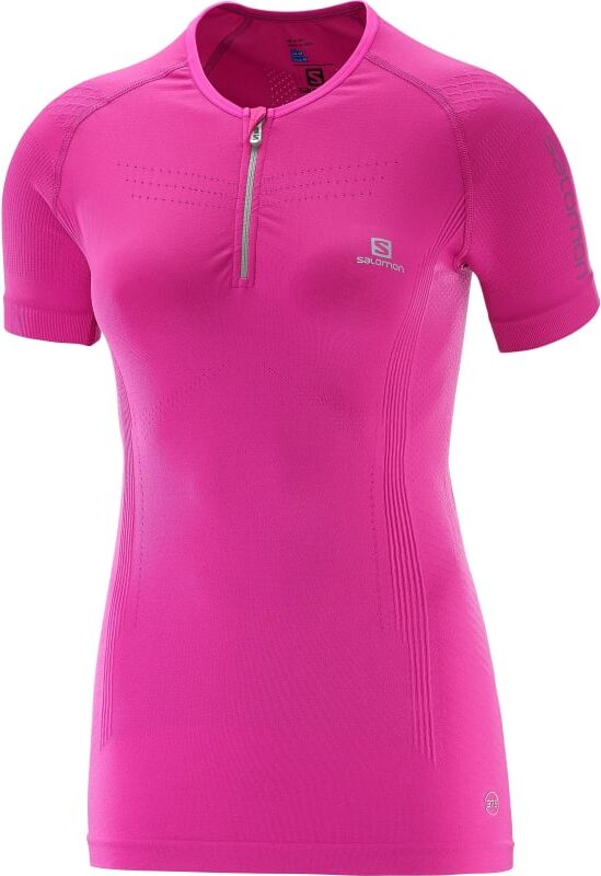 Salomon Lightning Pro Shortsleeve Zip Tee Women's Rosa