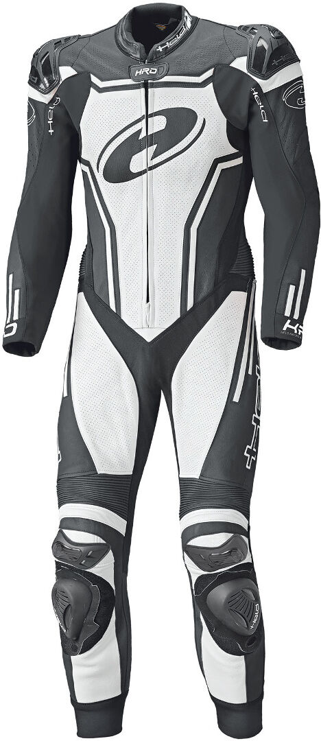 Held Rush One Piece Motorcycle Leather Suit Ett stykke Motorsykkel skinn Dress 50 Svart Hvit