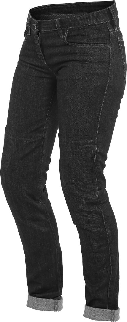 Dainese Denim Slim Ladies Motorsykkel tekstil bukser 31 Svart