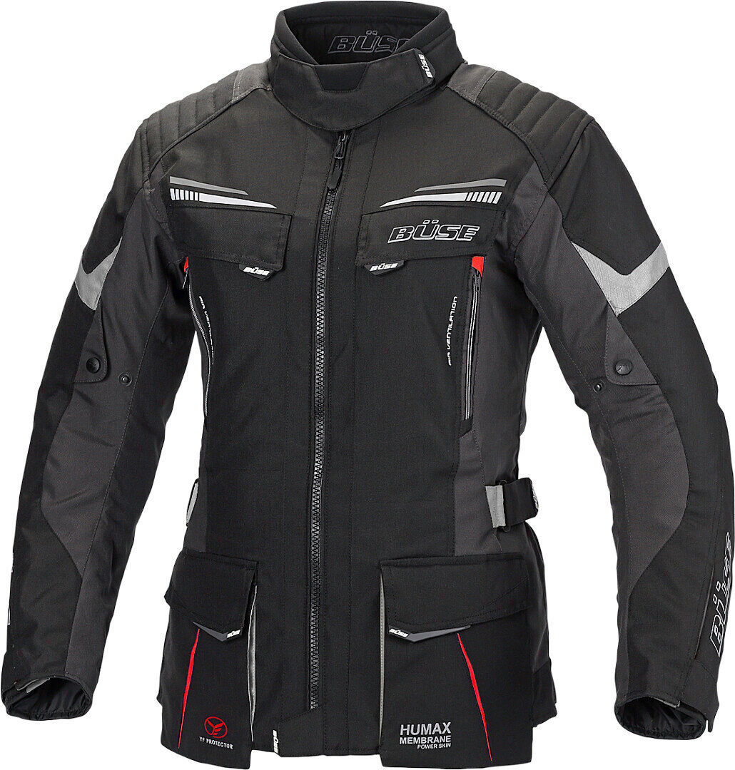 Büse Lago Pro Ladies Motorsykkel tekstil jakke 52 Svart