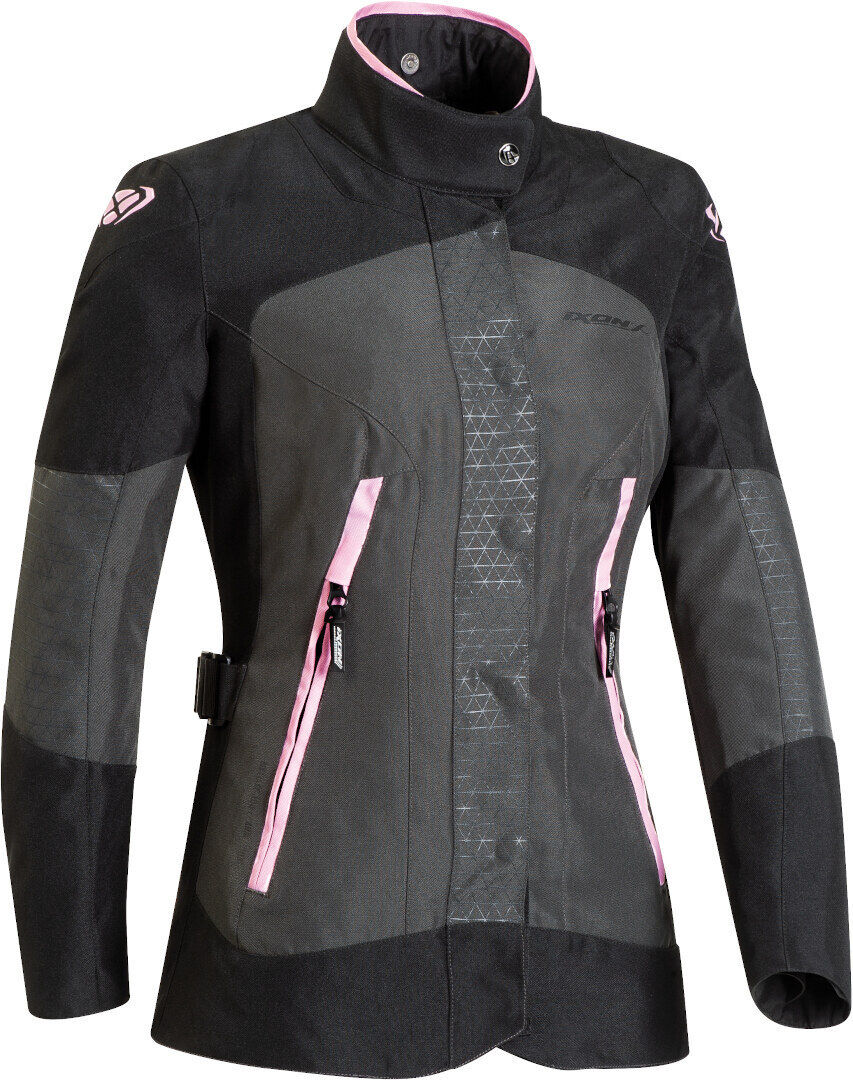 IXON Bloom Ladies Motorsykkel tekstil jakke XS Grå Rosa