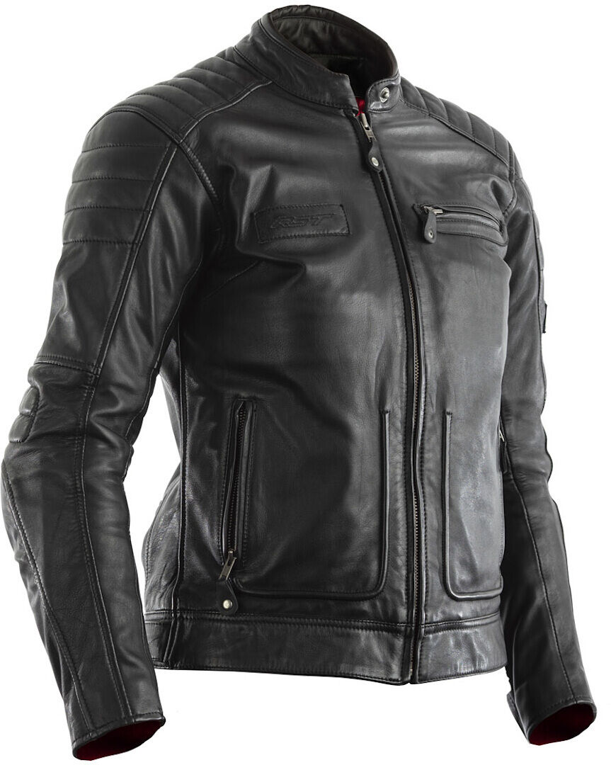 RST Roadster II Ladies Motorcycle Leather Jacket Ladies Motorsykkel skinnjakke 3XL Svart