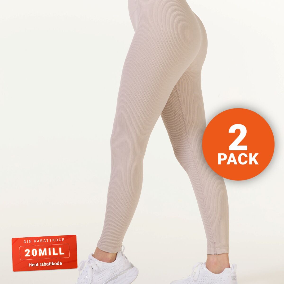 BumPro Perfect Rib Tights Beige (2-pack)