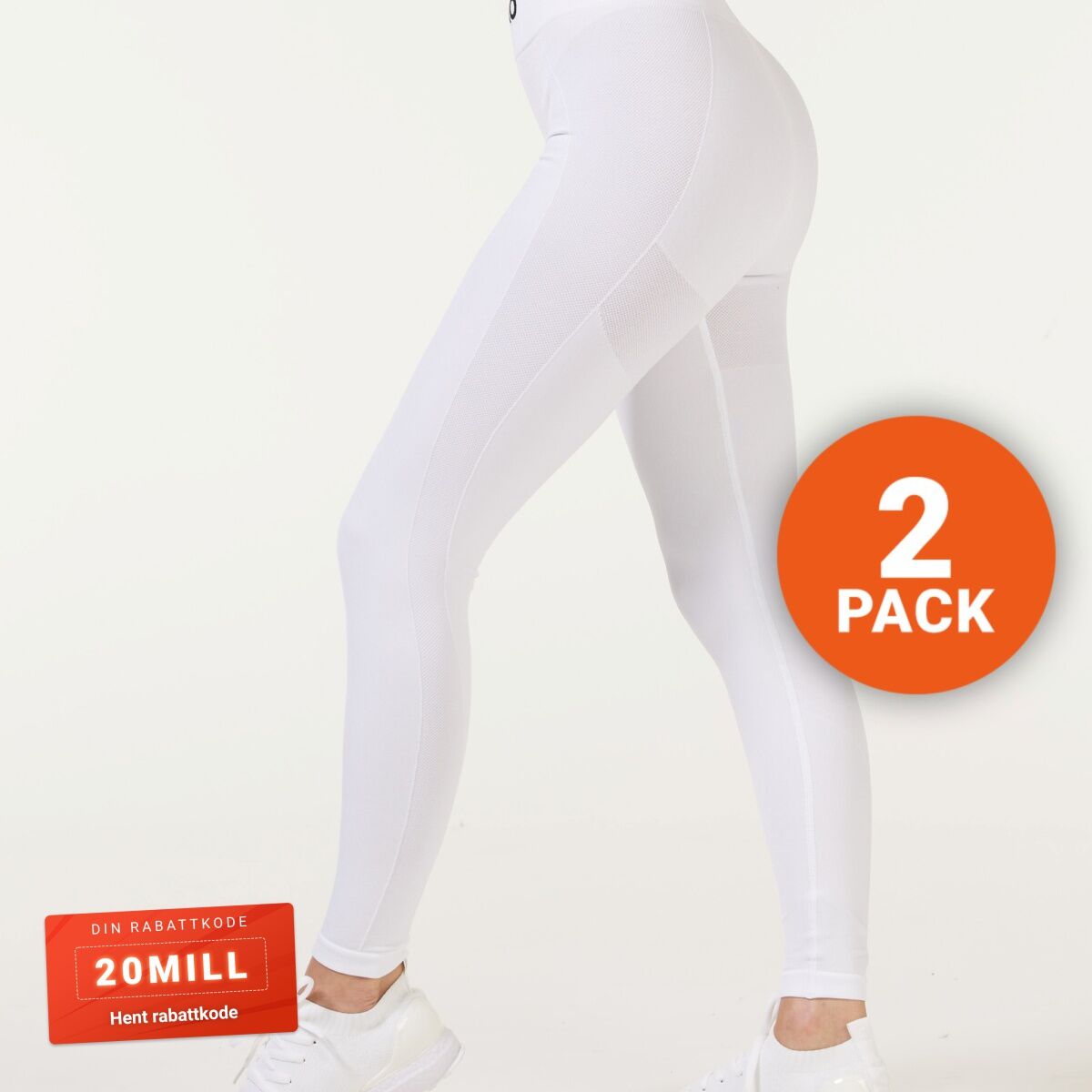 BumPro Power Up! Tights White (2-pack)