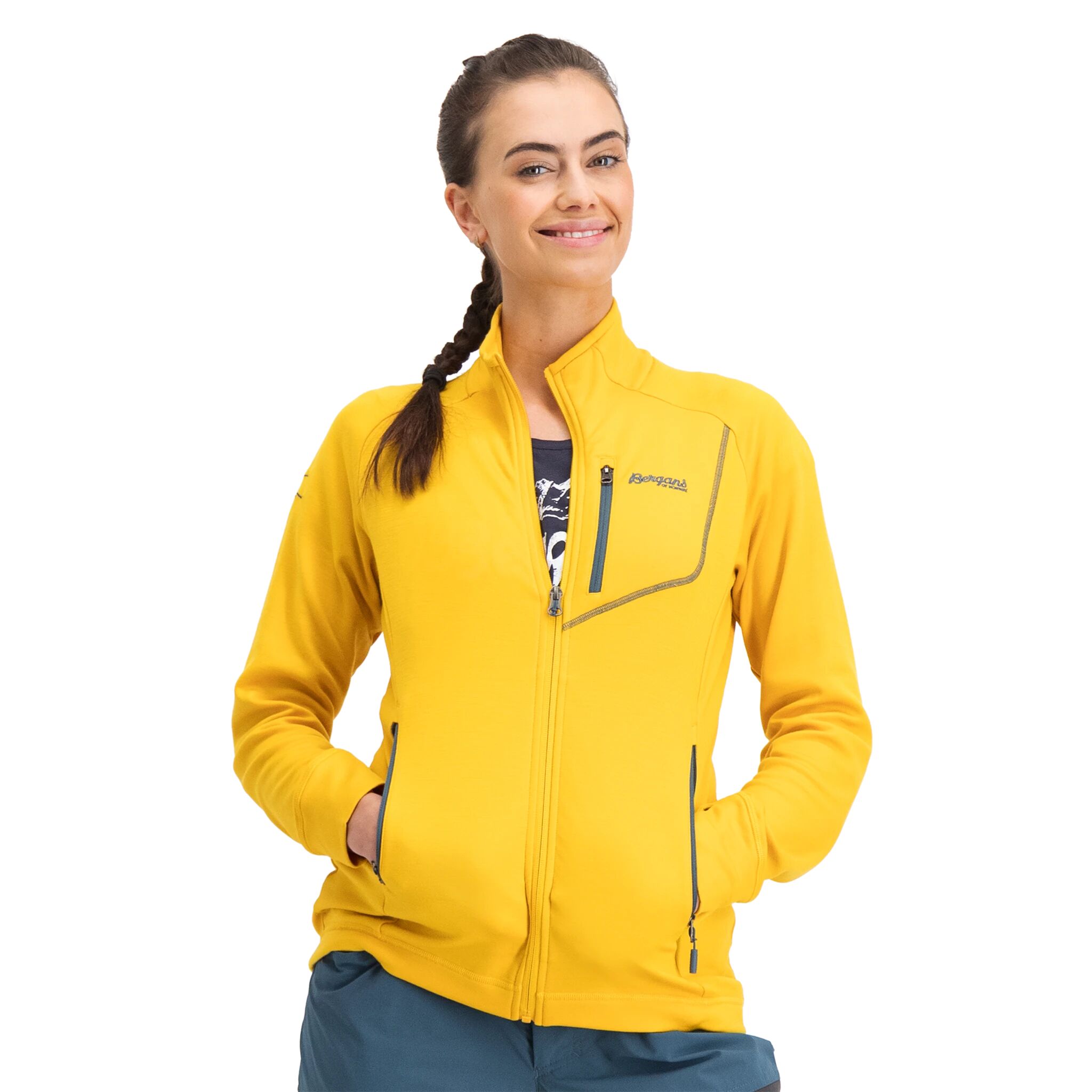 Bergans Romsdal Wool Jacket, ulljakke dame XL Light Golden Yellow/