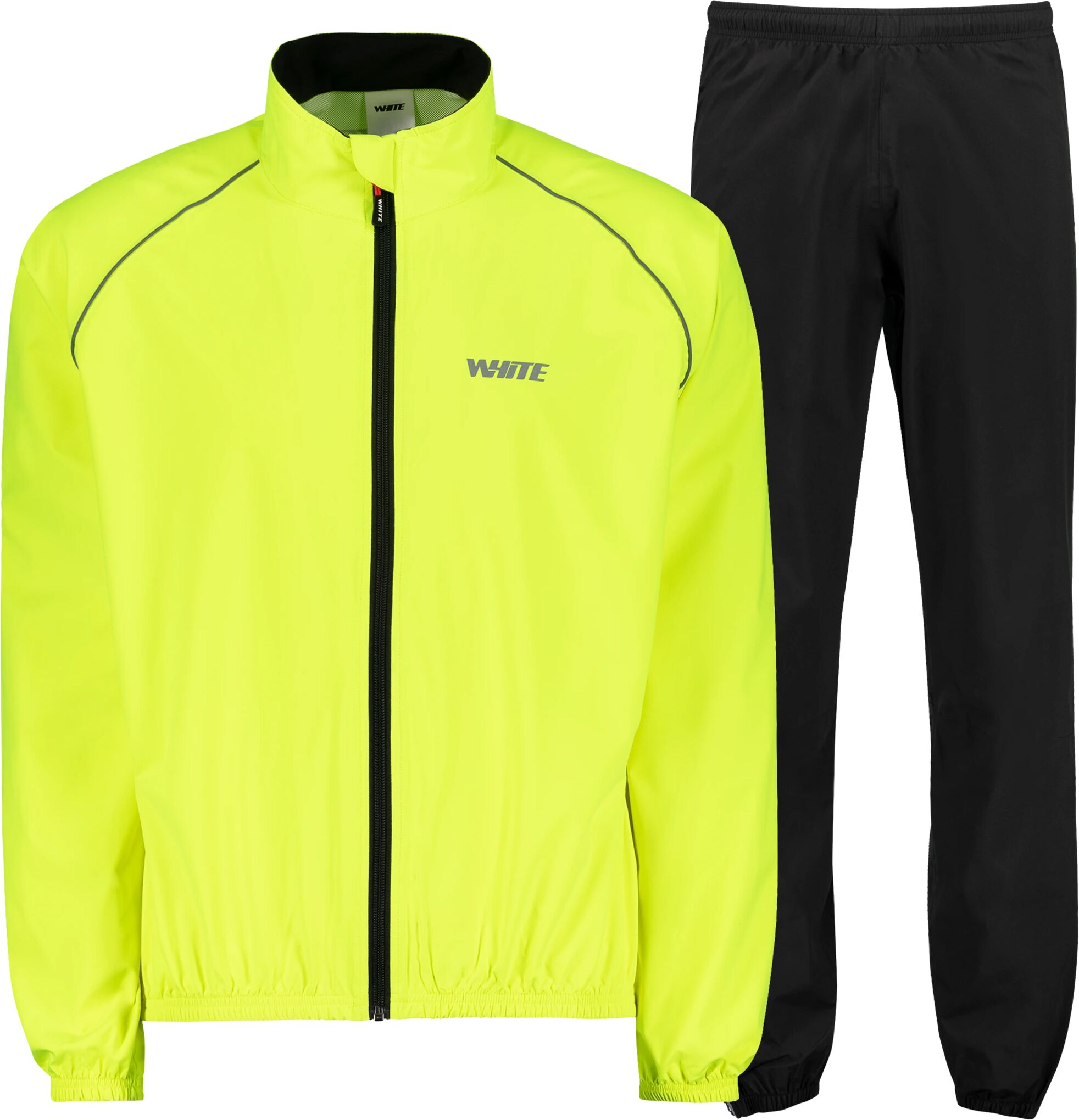 White Commuter Rain Set, regnsett, unisex M Black+yellow