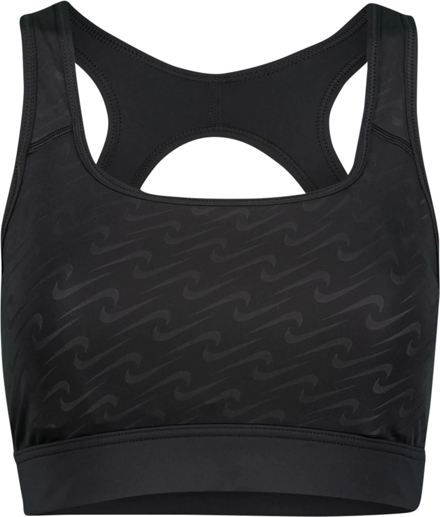 Nike W NK DF SWSH ICNCLSH AOP BRA, sports-bh dame L BLACK/SAIL