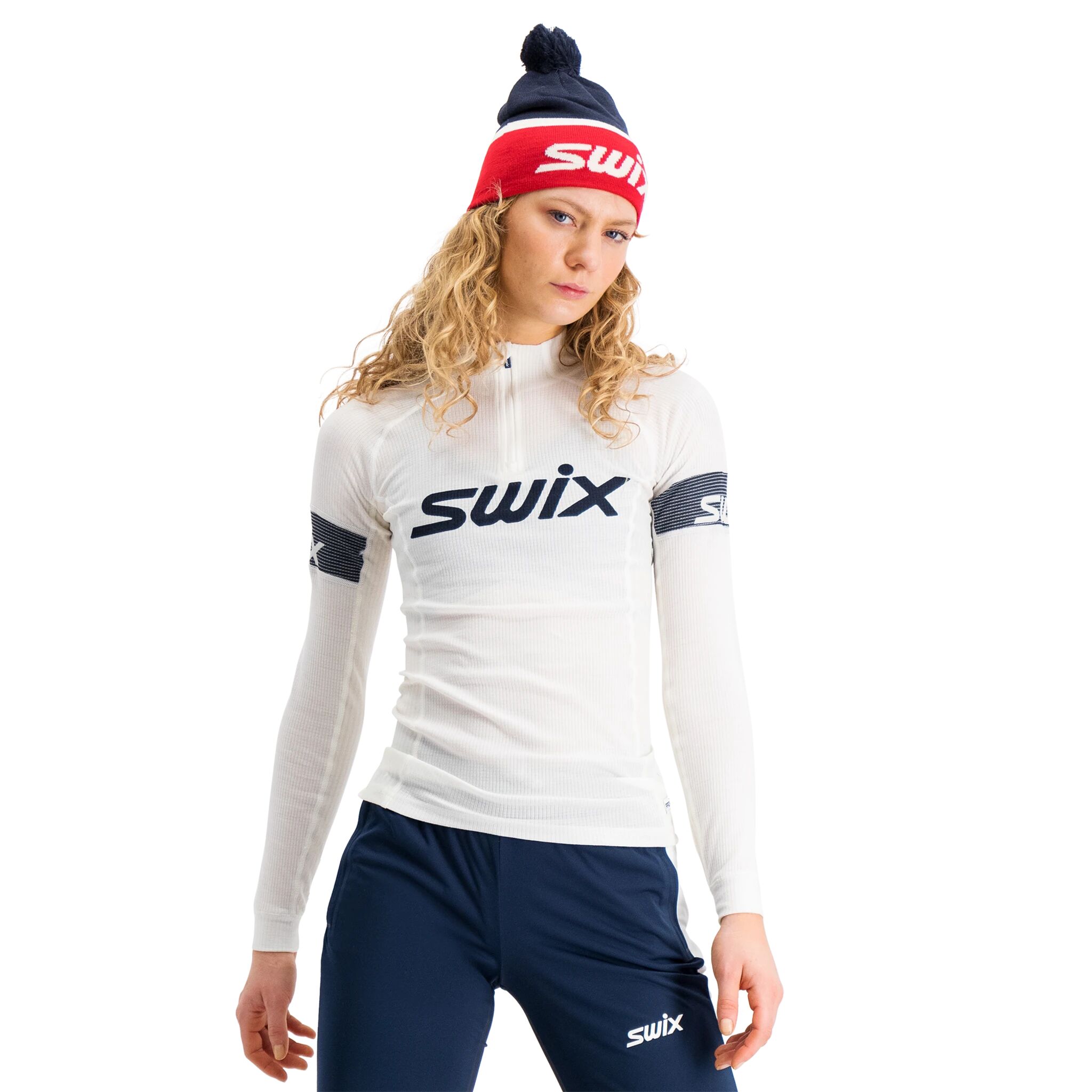 Swix Racex Warm Bodywear Half Zip, ulltrøye dame XS Snow White