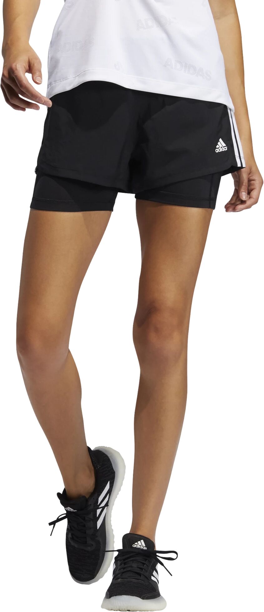 adidas Pacer 3s 2 In 1, treningsshorts dame XS BLACK/WHITE