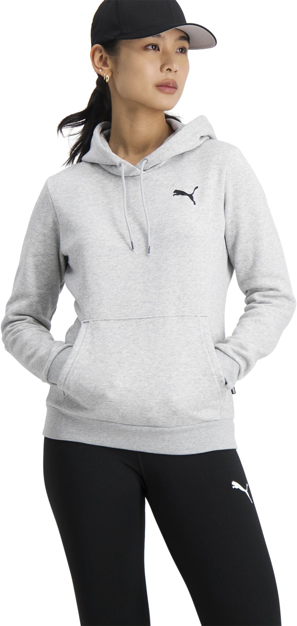 Puma Logo Hoodie Fl XS Light Gray Heather