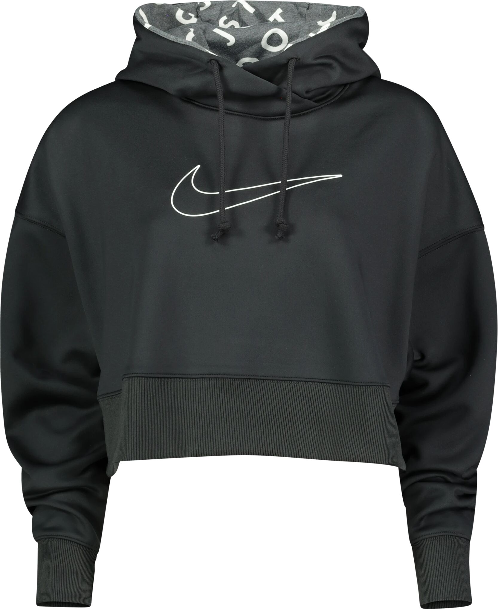 Nike Therma Pullover, hettegenser dame XL BLACK/WHITE