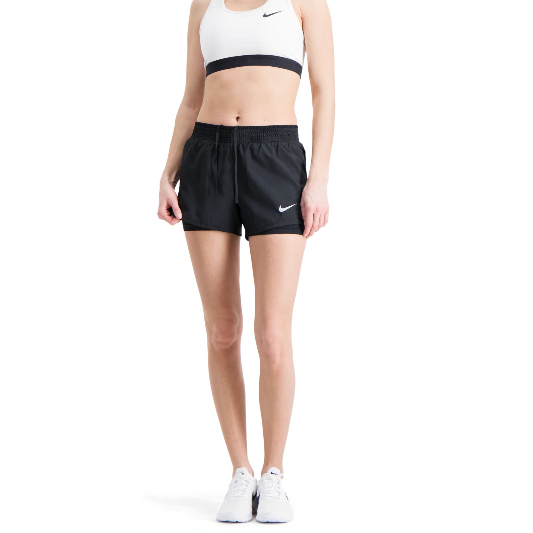 Nike 2-in-1 Running shorts, løpeshorts dame M Black/Black/Black/Wo