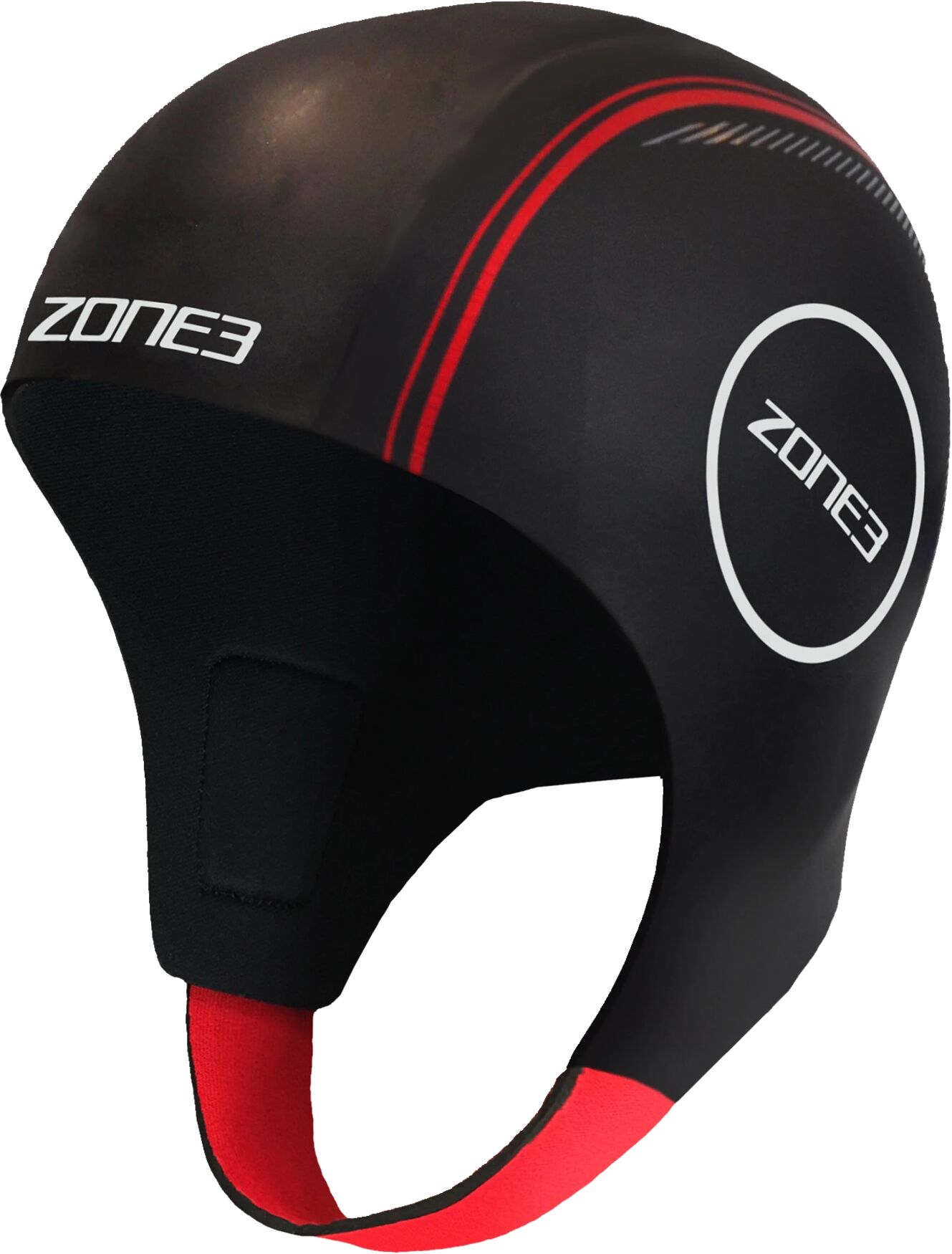 Zone3 Neoprene Swim Cap, svømmelue unisex M BLACK/RED