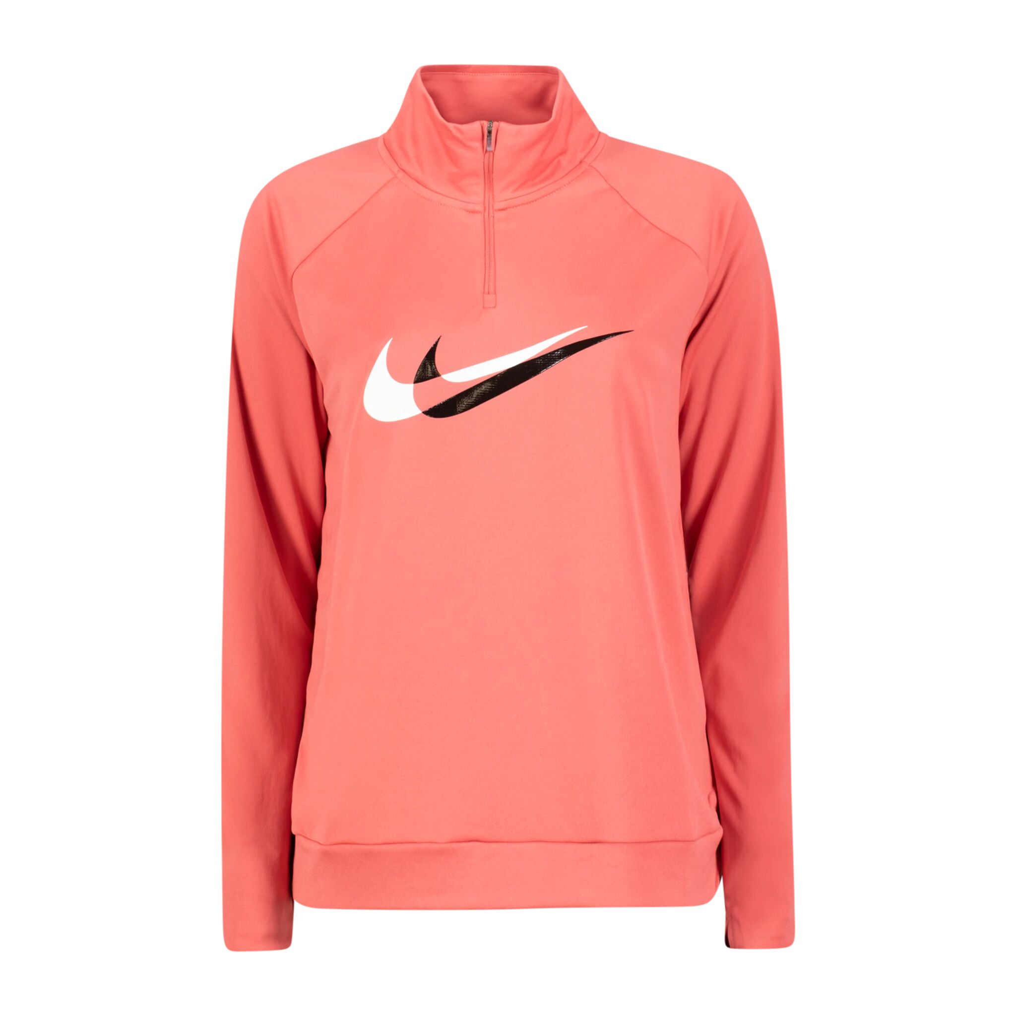 Nike W NK DF SWSH RUN HZ MDLAYR, treningstrøye dame S Archaeo Pink/black/r