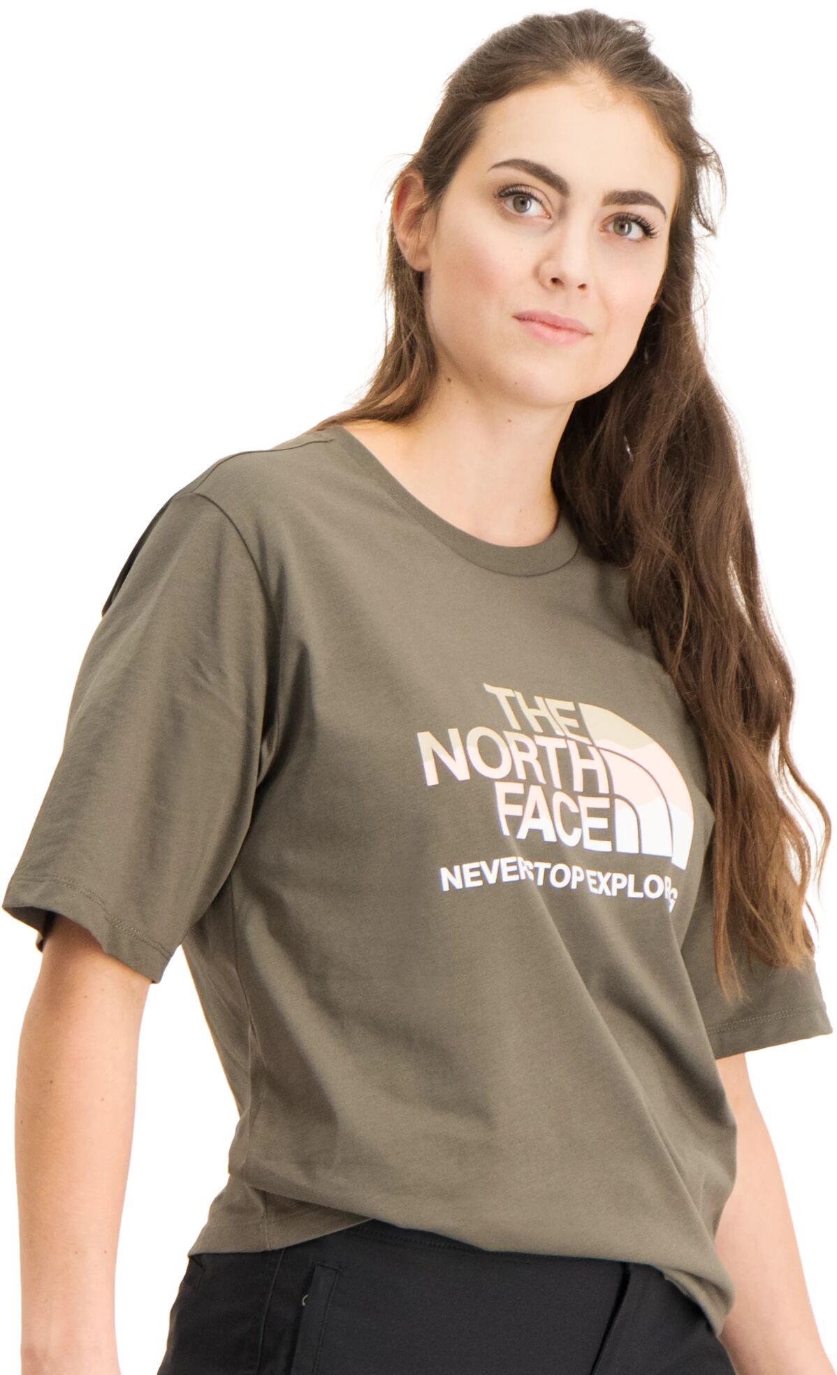 The North Face Biner Graphic Tee, t-skjorte dame S NEW TAUPE GREEN