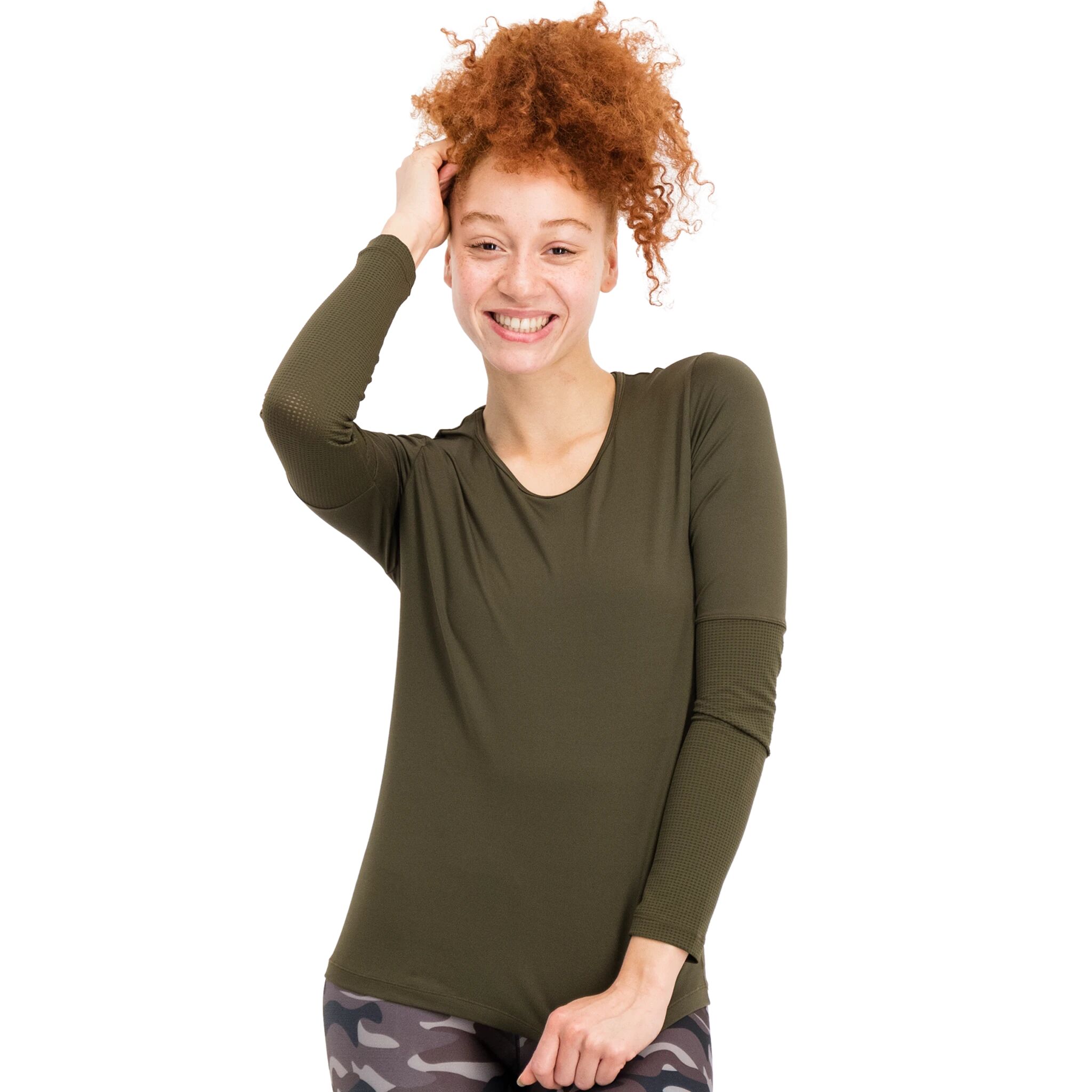 Casall Iconic Long Sleeve, treningsoverdel dame 42 FOREST GREEN