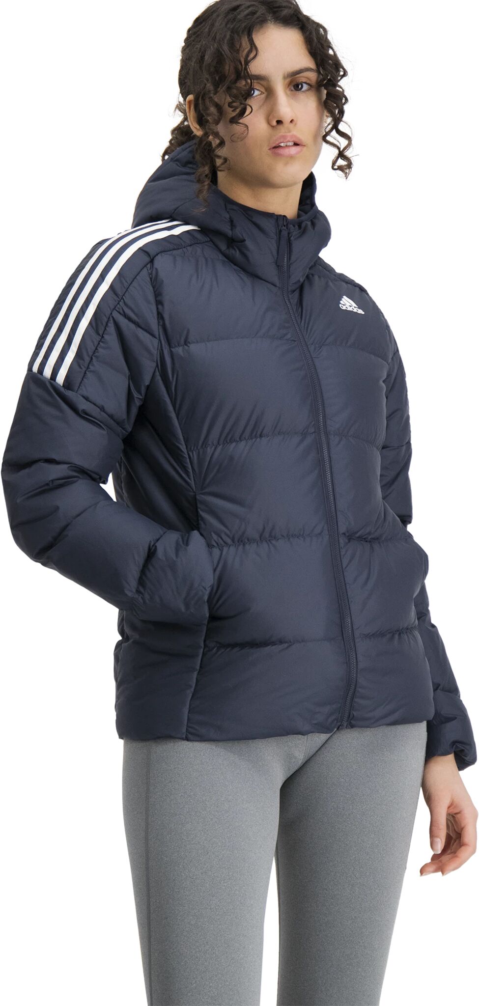 adidas Midweight Down Hooded Jacket, dunjakke dame XS Legend Ink