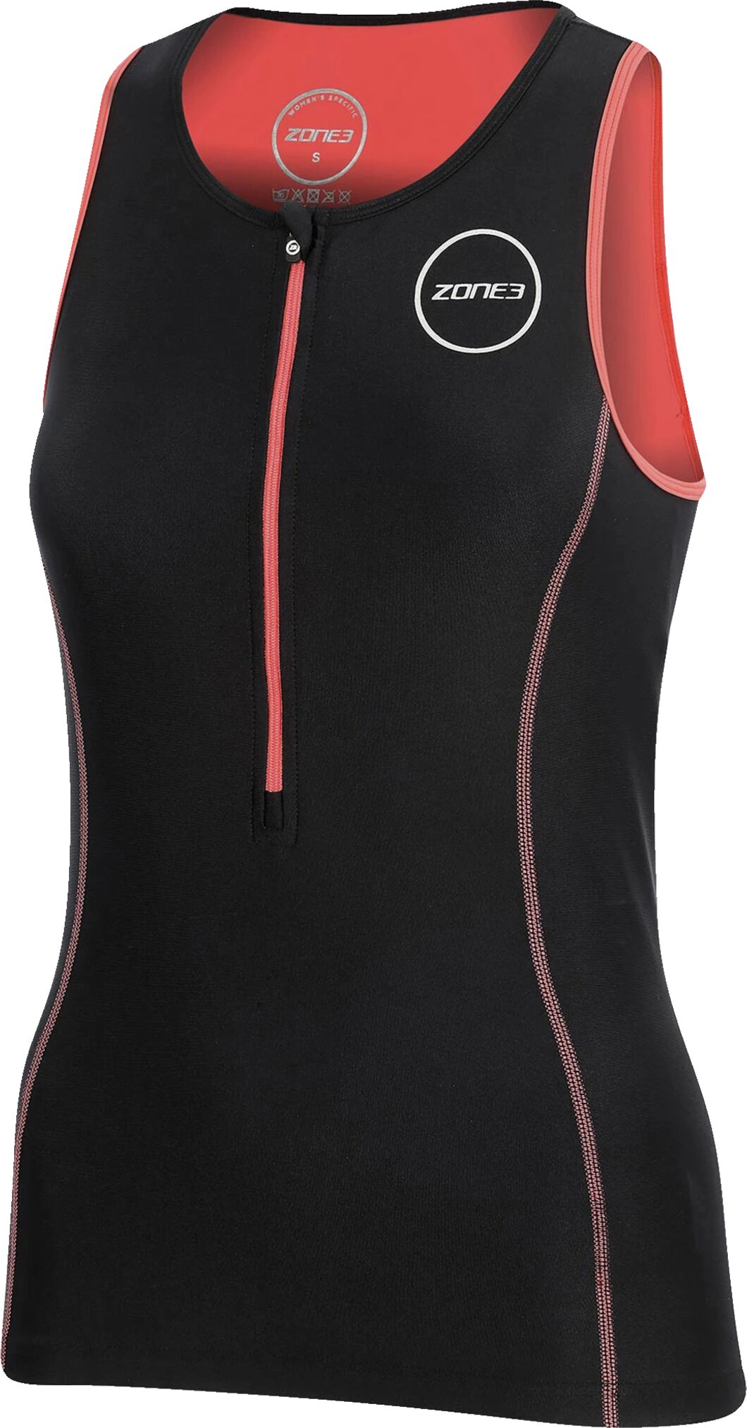 Zone3 Tri Top W, triatlontopp dame L Black/Coral