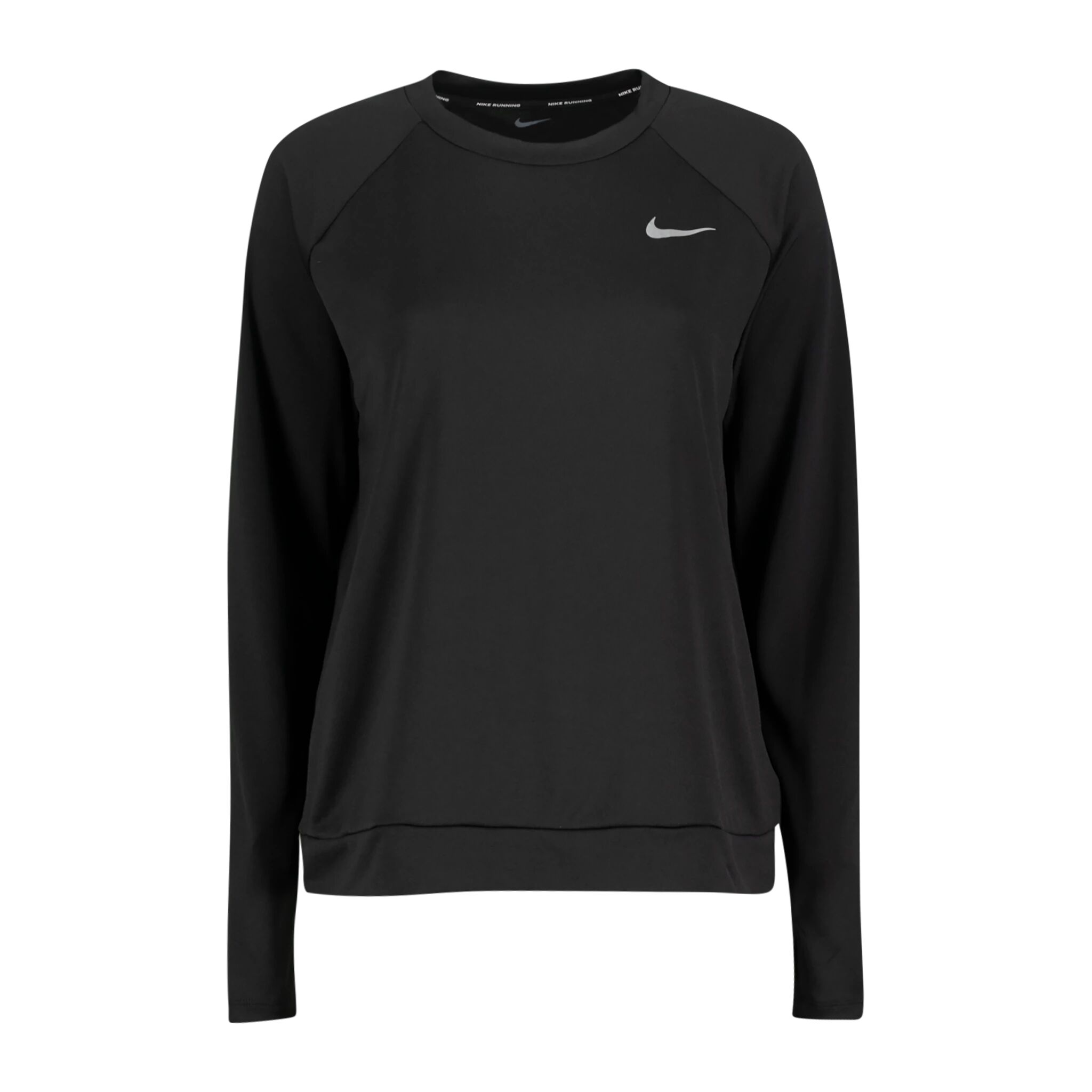 Nike W NK DF PACER CREW, treningstrøye dame M BLACK/BLACK/REFLECTI