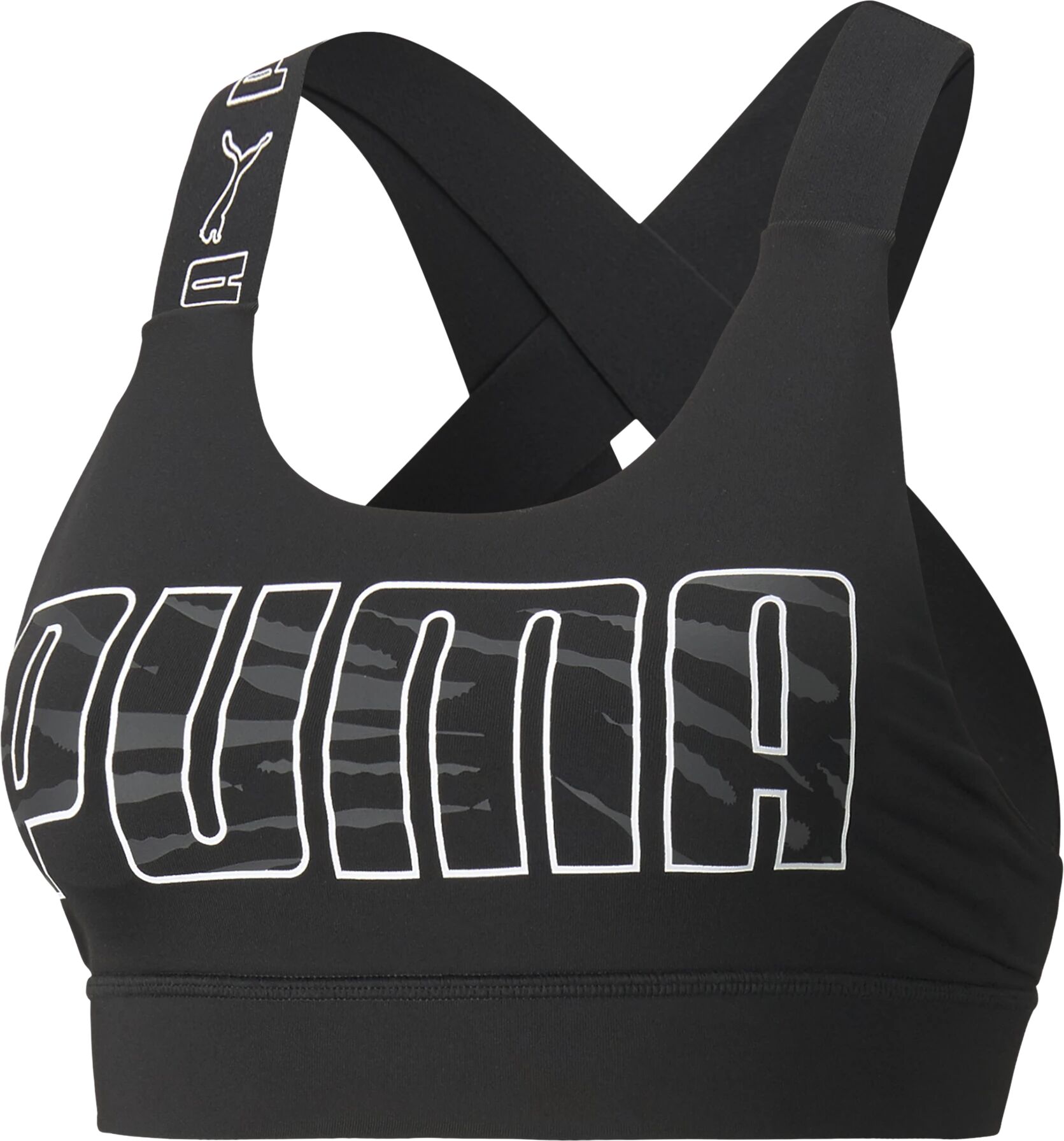 Puma Mid Impact Feel It Bra S Puma Black-print