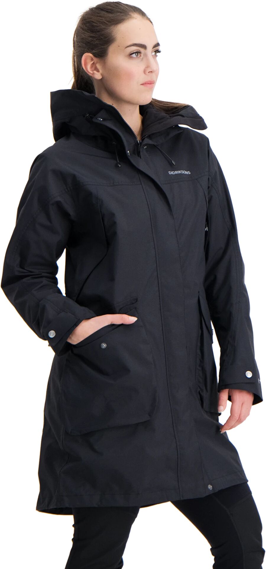 Didriksons Thelma Parka 6, allværskåpe dame 38 BLACK