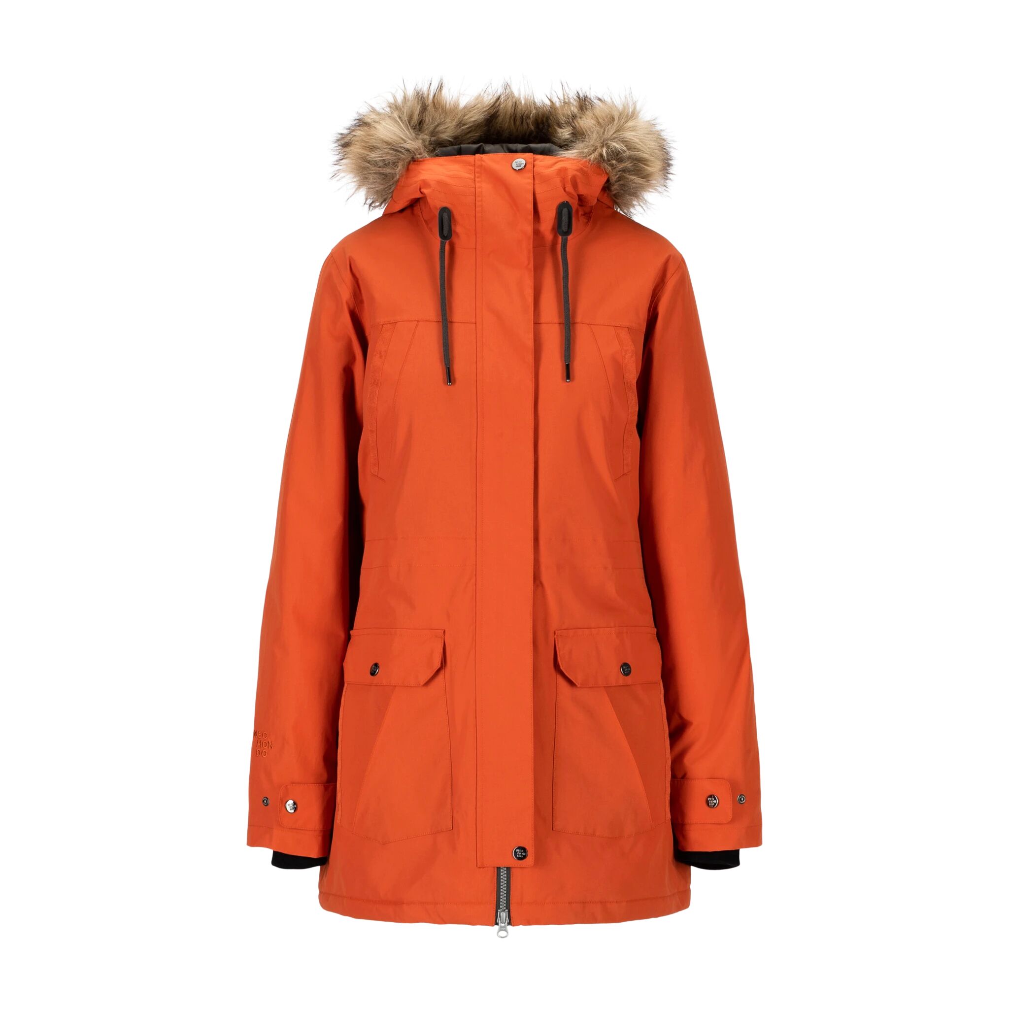 Neomondo Talvik Faux Fur Parka, vinterparkas dame M Burnt Ochre