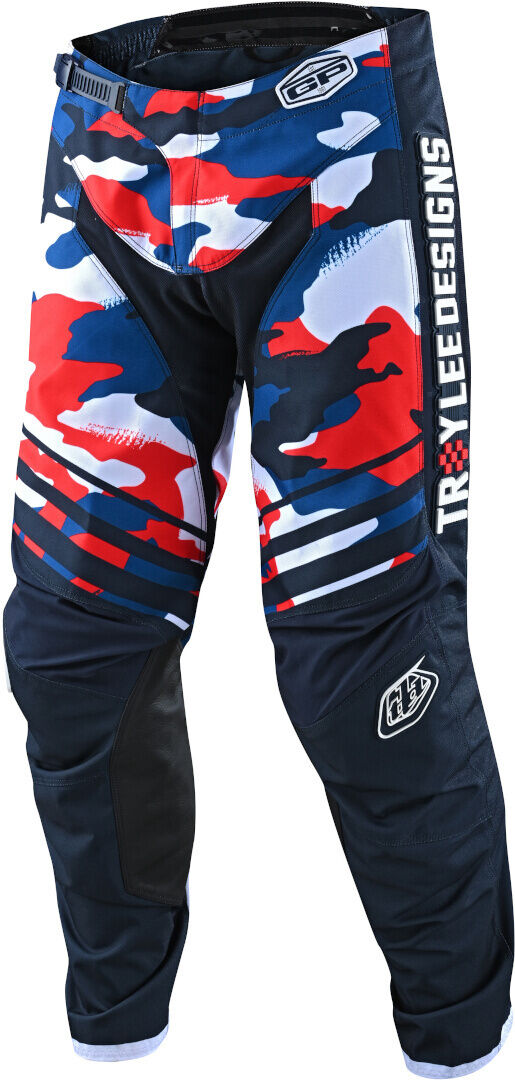 Troy Lee Designs One & Done Gp Formula Camo Motocross Pants Spodnie Motocrossowebiały Czerwony Niebieski