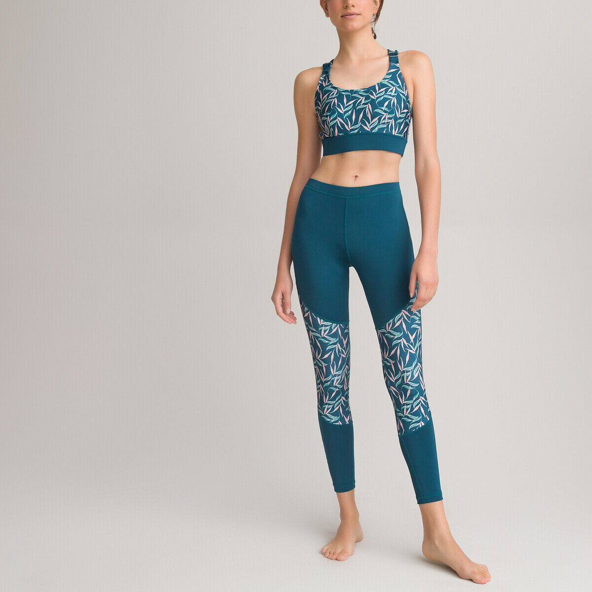 La Redoute Collections Leggings de desporto, curtas e com estampado   estampado fundo azul