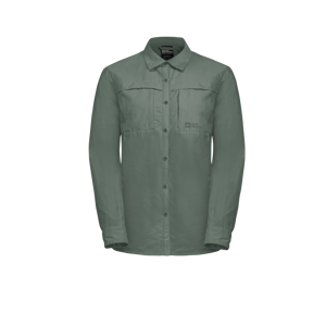 Jack Wolfskin Barrier Ls Shirt W Hedge Green L, Hedge Green