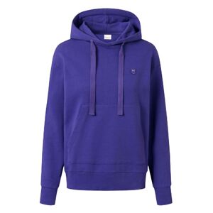 Knowledge Cotton Basic Badge Hoodie Dam, S, Deep Purple