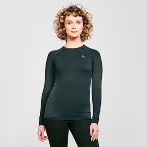 Odlo Women's Performance Warm Long Sleeve Base Layer Top, Black  - Black - Size: 16