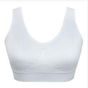 Unbranded (White, 2XL(40D-42C)) Women's seamless fitness yoga sports bra stretch top vest