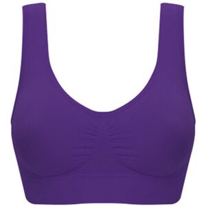 Unbranded (Purple, 4XL) Women's solid color ultra-thin large sports bra top