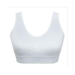 Unbranded (White, M(34C-36C)) Women's seamless fitness yoga sports bra stretch top vest
