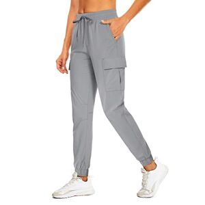 MAGCOMSEN Women's Quick Dry Hiking Trousers Gym Workout Trousers Adjustable Waist Sweat Pants
