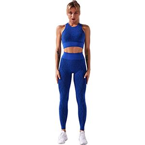 Yoga Outfits Workout Sets Sports Tracksuits Fitness High Waist Tight for Women（Bra + legging） (Blue, M)