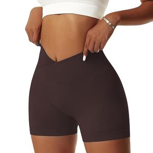 NIBESSER Gym Shorts for Women UK Seamless Cycling Short Shorts Ladies High Waisted Booty Shorts Tummy Control Workout Running Biker Yoga Shorts Butt Lifting Stretchy Tights Dark Brown