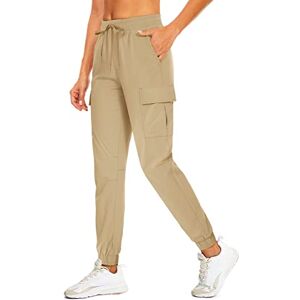 MAGCOMSEN Women's Summer Running Trousers Comfortable Sports Trousers Mountain Cycling Trousers Khaki