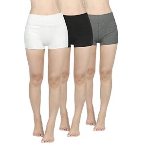 4How Women's High Waisted Yoga Gym Shorts Hot Pants Workout Running Cycling Sports Shorts 3 Pack XL