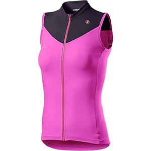 castelli 4521058-022 Solaris Sleeveless Jersey Womens Pink Fluo/Dark Steel Blue M