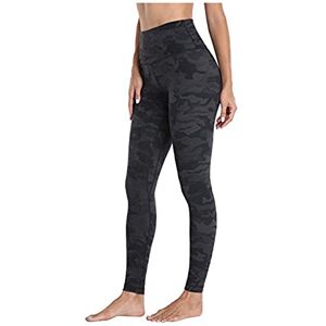 IQYU Women's Stretch Yoga Leggings for Women, Fitness, Running, Gym, Sports, Active Pants in Full Length Leggings, 3/4 Length, Black, Opaque, gray, L