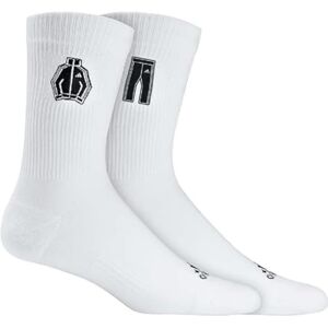 adidas Unisex Track Suit Embroidered Socks, White/Black, 6.5-8