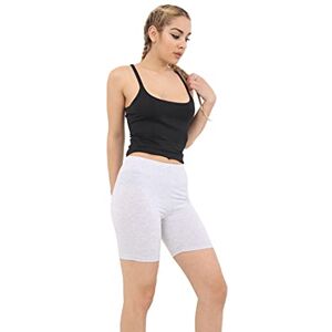 The Fancy Dress&#174; Women's Cotton Cycling Shorts - Ladies Yoga Gym Workout Running Cycling Sports Shorts Stretchy 1/2 Length Over-Knee Legging (Grey, 14-16)