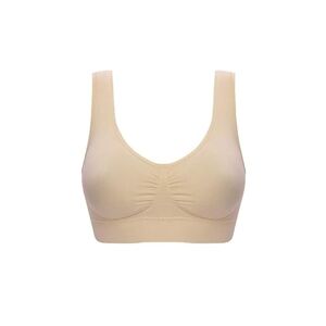 Vertical9 Limited ProTech Seamless Sports Bra for Women, Comfort Wirefree Workout Yoga Sleep Bras for Girls, Ultra Thin Full Cup Crop Tops Shapewear Stretch Bras (UK, Alpha, XL, Regular, Regular, Nude)