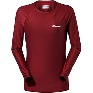 Berghaus Women's 24/7 Long Sleeve Crew Tech Baselayer T-Shirt, Dark Red, 12