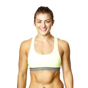 Athletic Sportswear Ladies Sports Bra Padded Active Wear Gym Workout Fitness Exercises Crop Top Vest (Lime, 12)