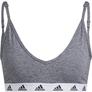 adidas Women's Purebare Light Support Sports Bra, Dark Grey Heather/Black, XS